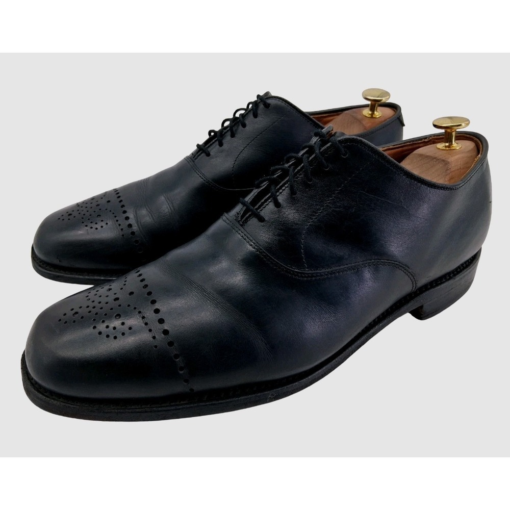 Allen Edmonds Shoes Mens Size 10.5 E Black Leather Cap Toe Oxford Made USA